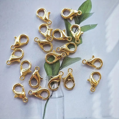 30pcs Stainless Steel None Gold Plated Solid Color Polished Lobster Clasp