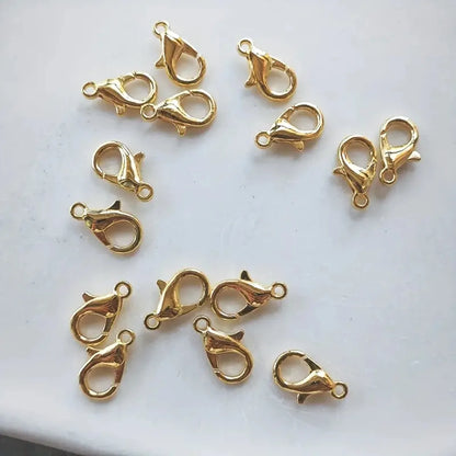 30pcs Stainless Steel None Gold Plated Solid Color Polished Lobster Clasp