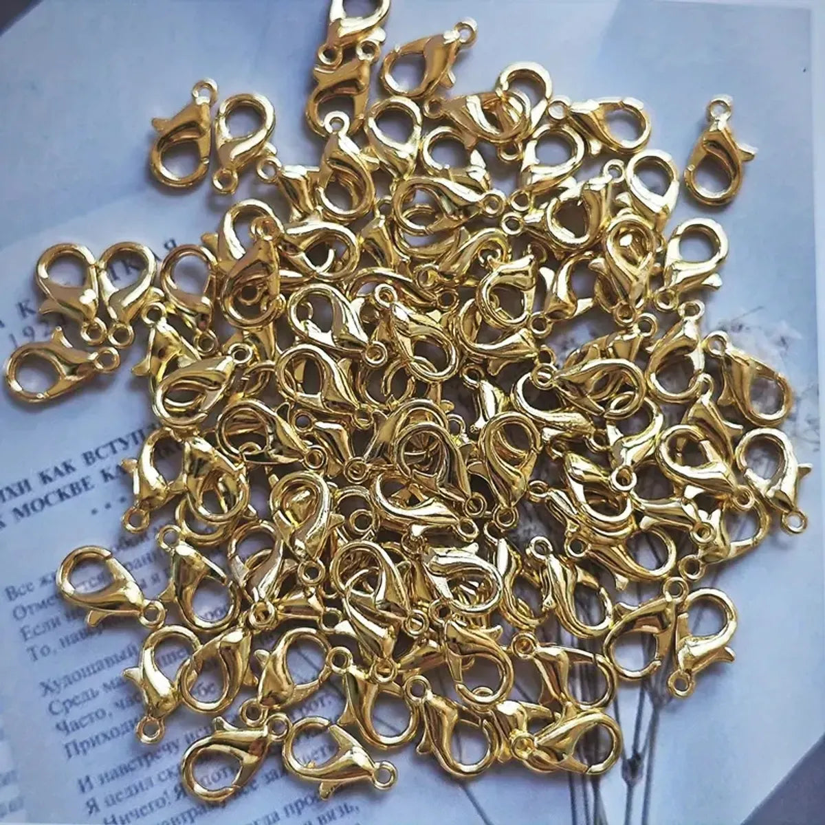 30pcs Stainless Steel None Gold Plated Solid Color Polished Lobster Clasp