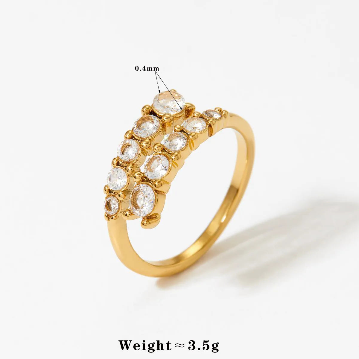 316 Stainless Steel  16K Gold Plated White Gold Plated Gold Plated Casual Plating Geometric Zircon Rings