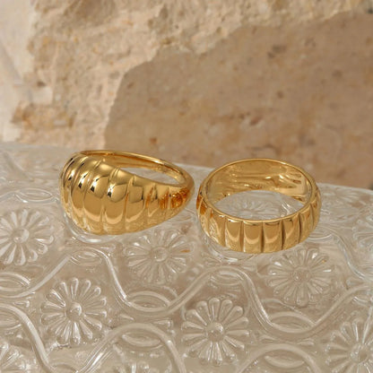 316 Stainless Steel  16K Gold Plated White Gold Plated Gold Plated Casual Plating Solid Color Rings