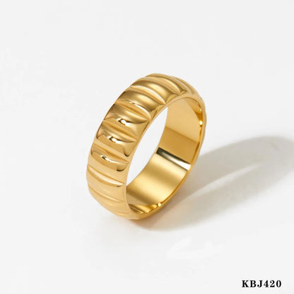 316 Stainless Steel  16K Gold Plated White Gold Plated Gold Plated Casual Plating Solid Color Rings