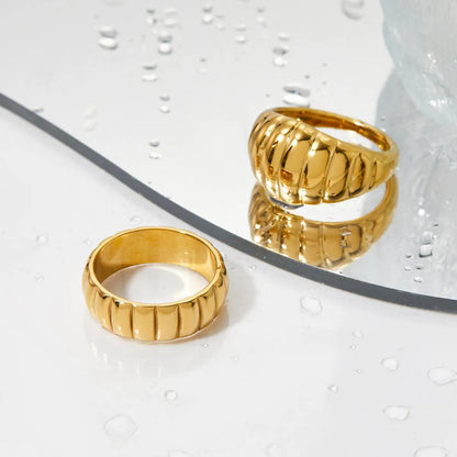 316 Stainless Steel  16K Gold Plated White Gold Plated Gold Plated Casual Plating Solid Color Rings