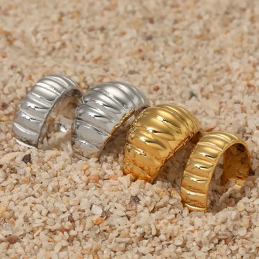 316 Stainless Steel  16K Gold Plated White Gold Plated Gold Plated Casual Plating Solid Color Rings