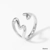 316 Stainless Steel  16K Gold Plated White Gold Plated Sweet Heart Shape Open Rings