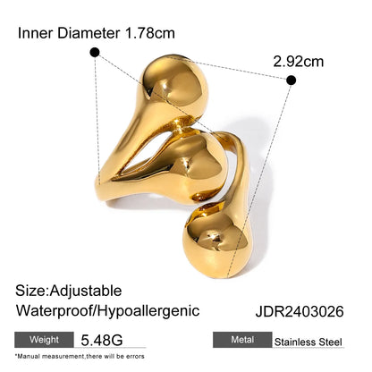 316 Stainless Steel  18K Gold Plated Simple Style Classic Style Plating Solid Color Rings