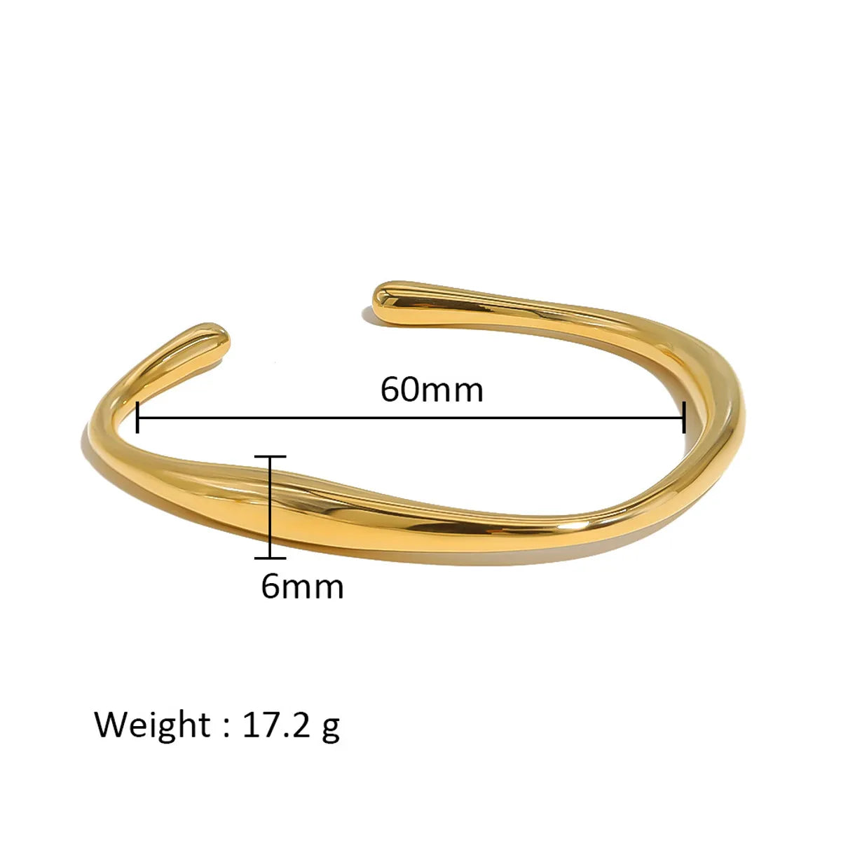 Casual Simple Style Solid Color 316 Stainless Steel  14K Gold Plated Bangle In Bulk