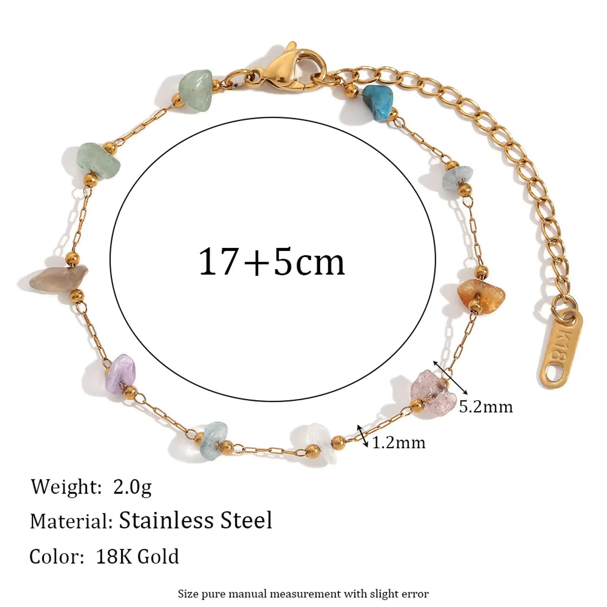 316 Stainless Steel  Gravel 18K Gold Plated Simple Style Classic Style Plating Irregular Bracelets Earrings