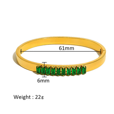 316 Stainless Steel  Simple Style Classic Style Roman Style Inlay Round Artificial Diamond Bangle