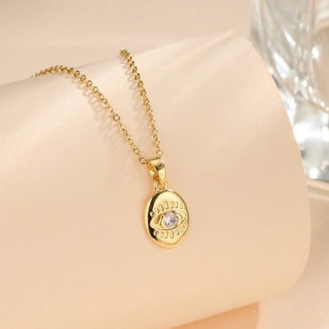 316L Stainless Steel  Copper Gold Plated Simple Style Classic Style Plating Constellation Pendant Necklace