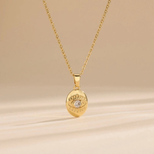 316L Stainless Steel  Copper Gold Plated Simple Style Classic Style Plating Constellation Pendant Necklace