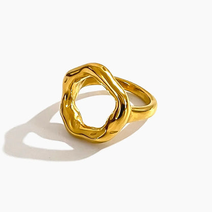 316L Stainless Steel  18K Gold Plated Basic Modern Style Classic Style Irregular Geometric Rings