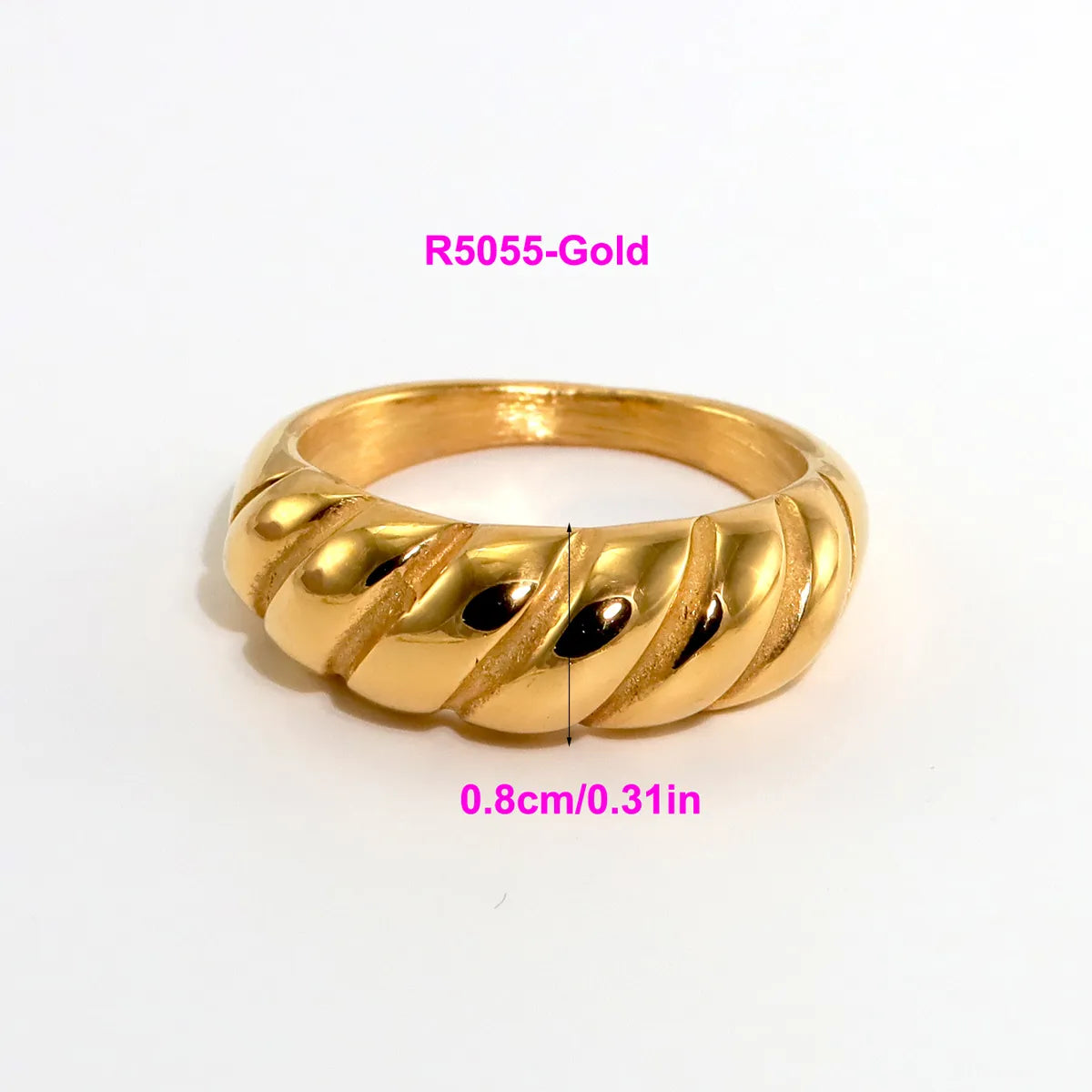 316L Stainless Steel  18K Gold Plated Modern Style Classic Style Shiny Metallic Water Droplets Solid Color Open Rings Rings