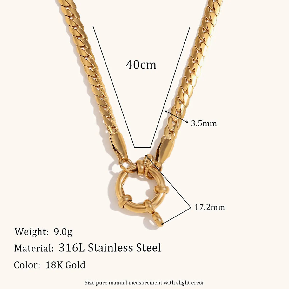 Wholesale Jewelry Simple Style Geometric 304 Stainless Steel 18K Gold Plated Necklace