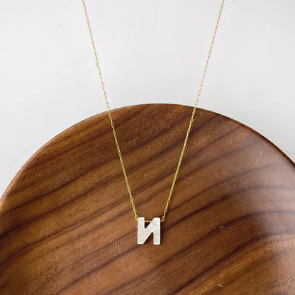 316L Stainless Steel  18K Gold Plated Simple Style Irregular Letter Shell Pendant Necklace