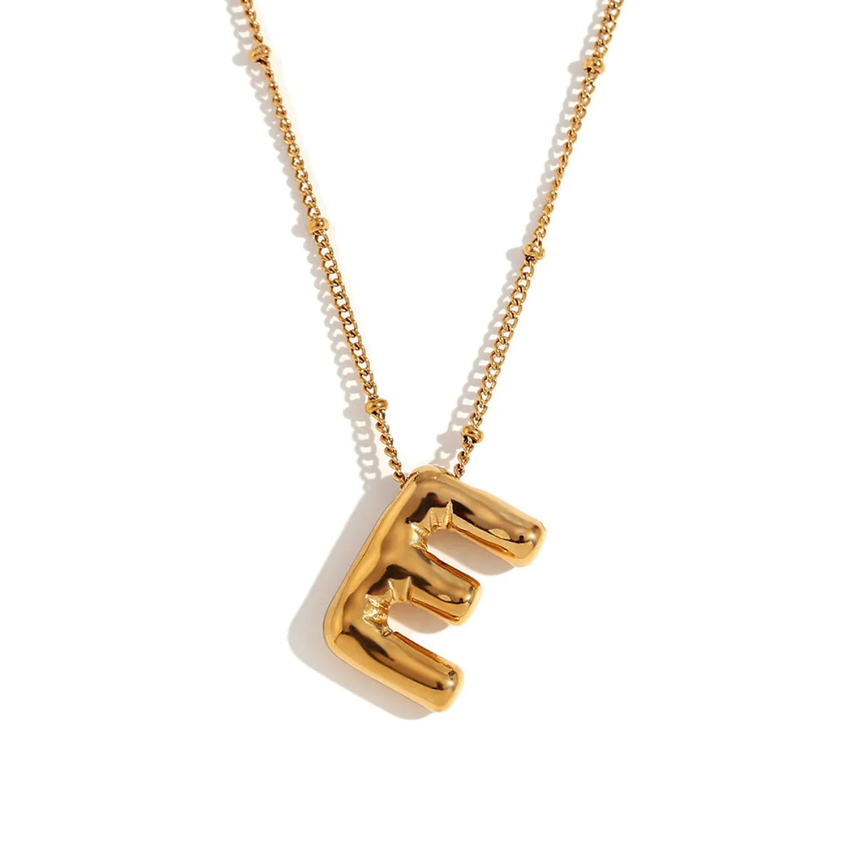 316L Stainless Steel  18K Gold Plated Simple Style Plating Letter Pendant Necklace