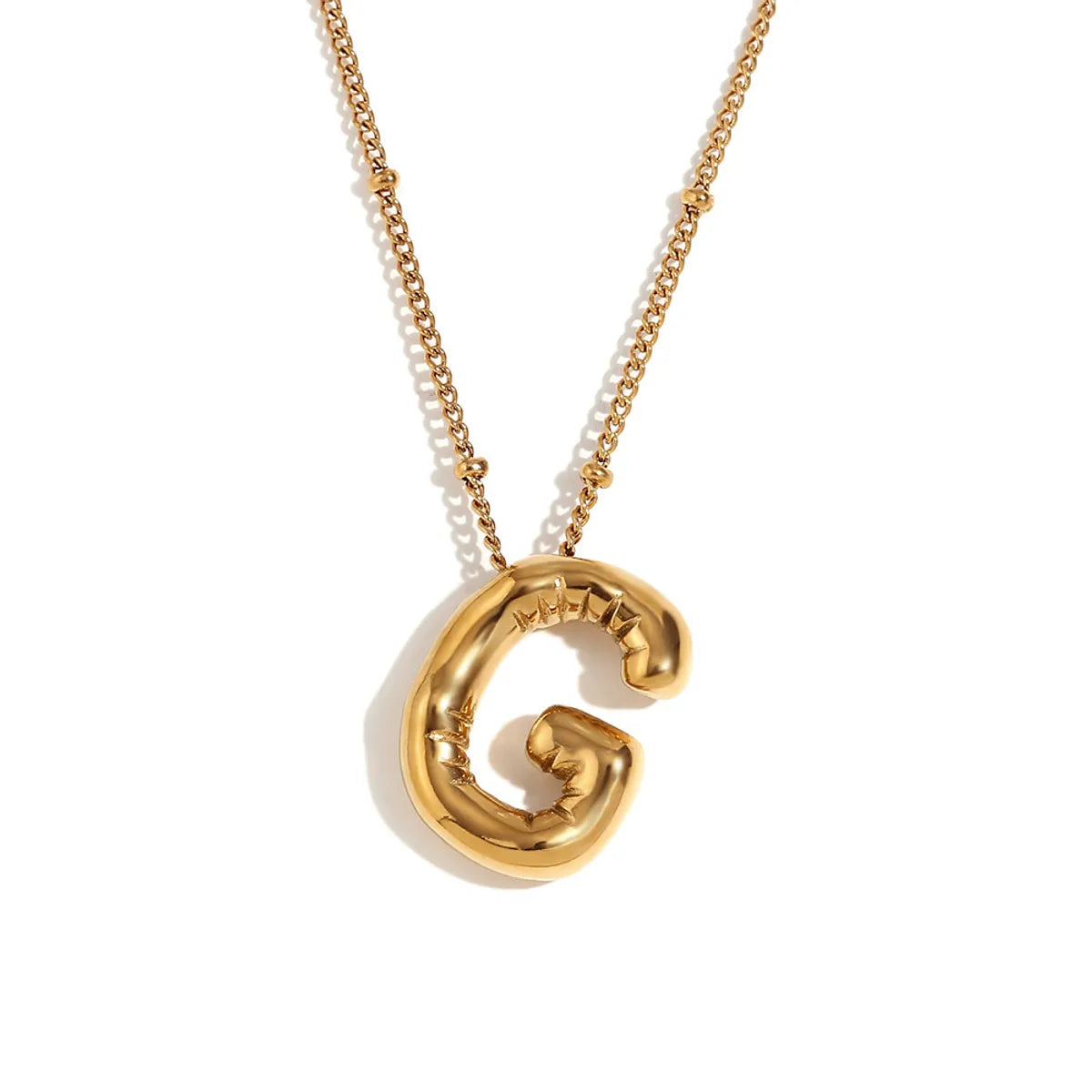 316L Stainless Steel  18K Gold Plated Simple Style Plating Letter Pendant Necklace