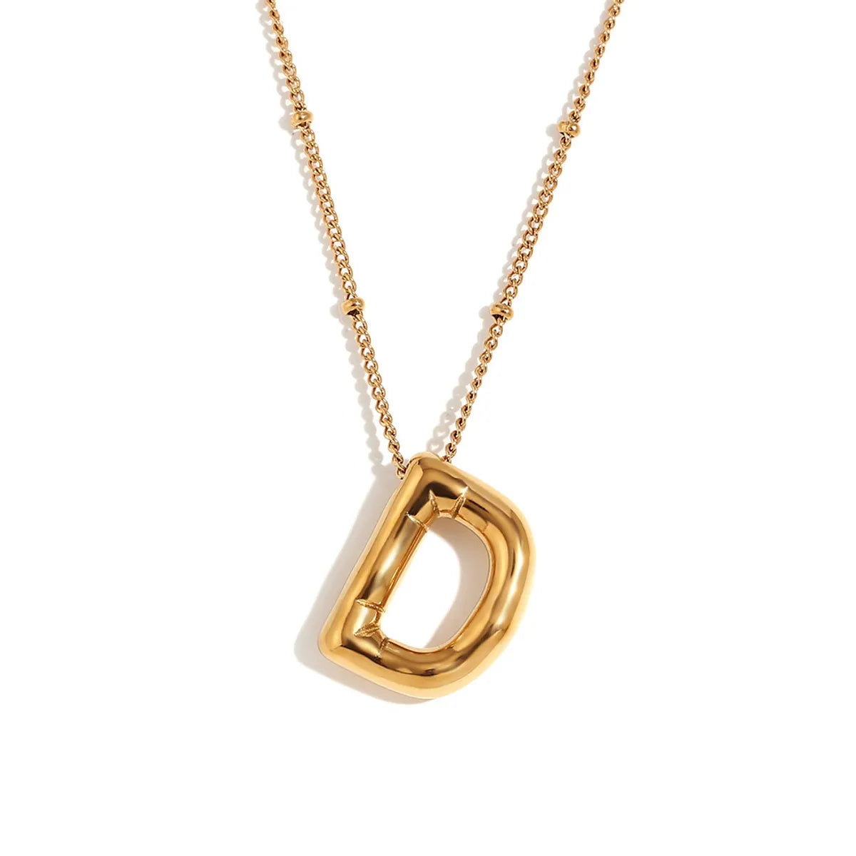 316L Stainless Steel  18K Gold Plated Simple Style Plating Letter Pendant Necklace