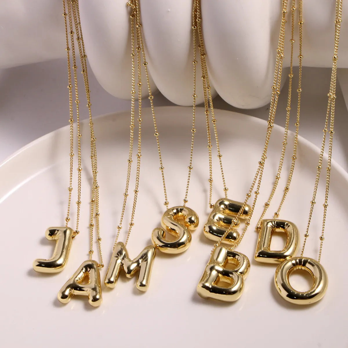 316L Stainless Steel  18K Gold Plated Simple Style Plating Letter Pendant Necklace