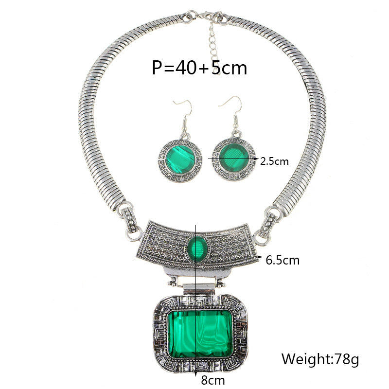 Elegant Classic Style Round Square Shell Alloy Wholesale Earrings Necklace