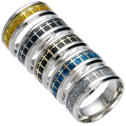 Fashion Stainless Steel Cross Pattern Ring Wholesale