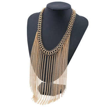 Vintage Style Exaggerated Tassel Metal Plating Women's Necklace