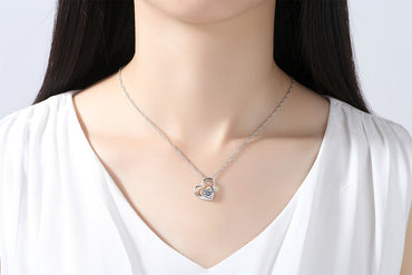 Elegant Lady Classic Style Heart Shape Alloy Plating Inlay Zircon Women's Pendant Necklace