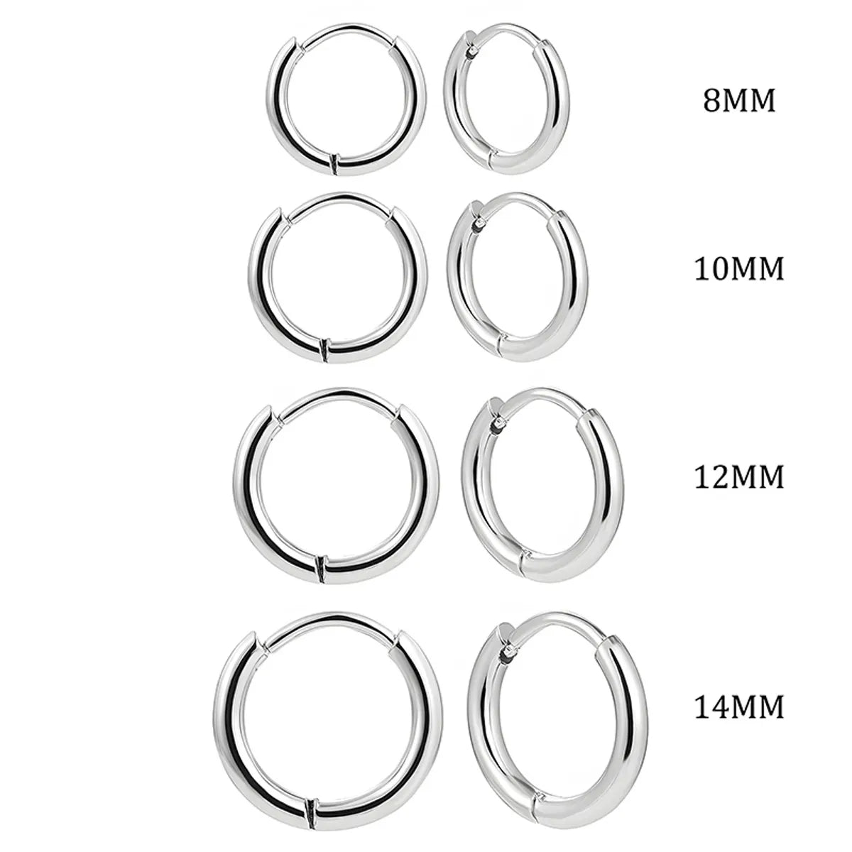 4 Pairs Simple Style Classic Style Solid Color Plating 304 Stainless Steel 14K Gold Plated Earrings