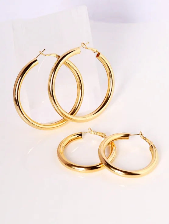 2 Pairs Elegant Simple Style Circle Hollow Out Alloy Copper Alloy Earrings