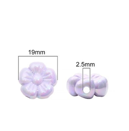 4 Pieces Per Pack 19 * 19mm Hole 2~2.9mm Arylic Flower Beads