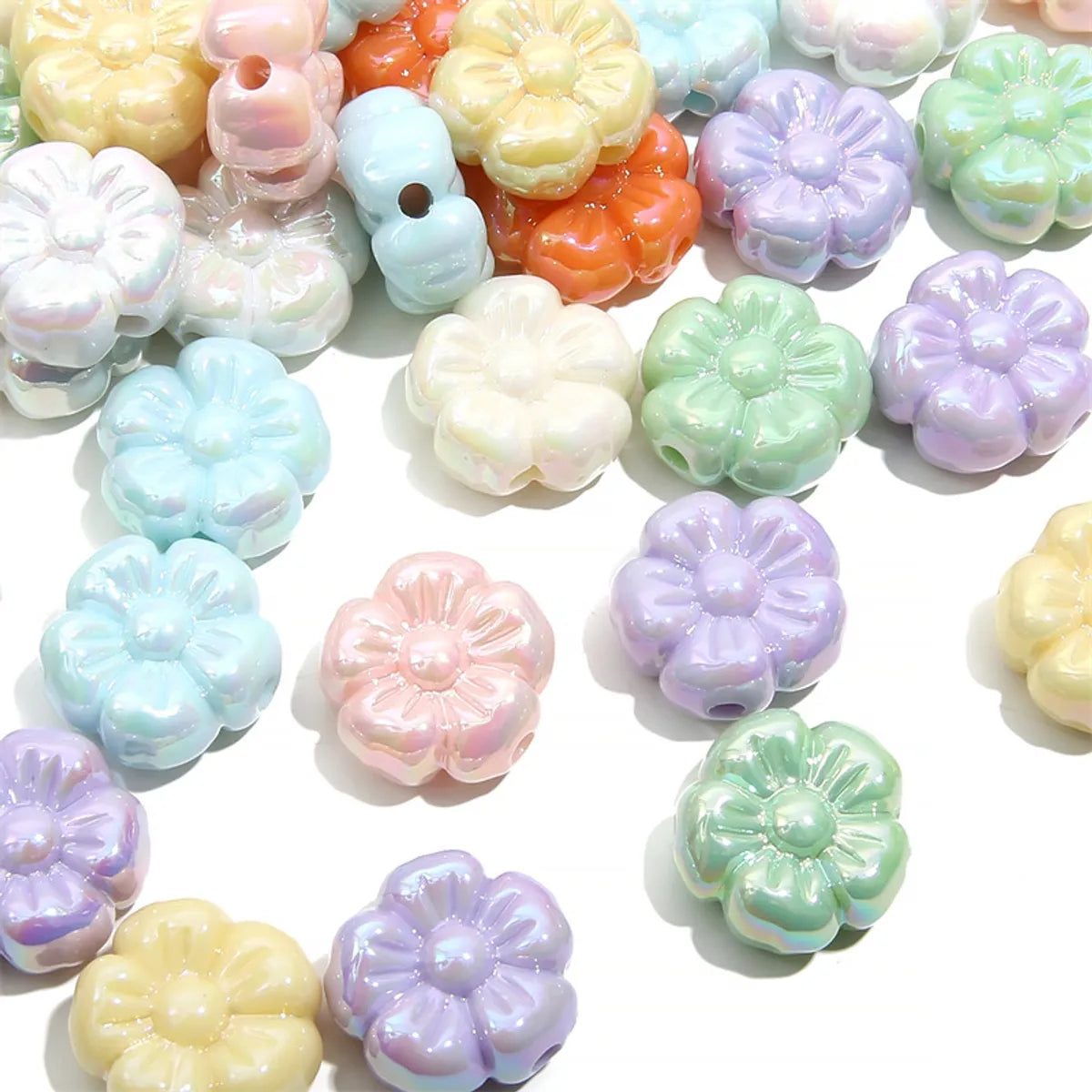 4 Pieces Per Pack 19 * 19mm Hole 2~2.9mm Arylic Flower Beads