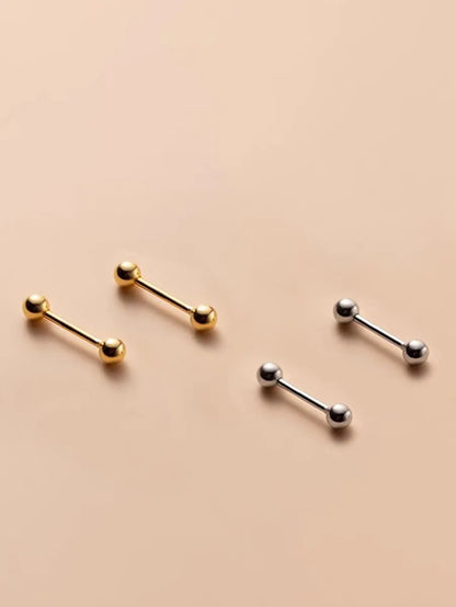 4 Pieces Simple Style Solid Color Stainless Steel Ear Studs