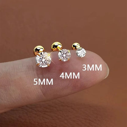 4 Pieces Simple Style Solid Color Stainless Steel Ear Studs