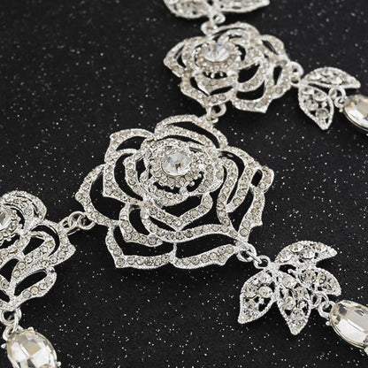 Korean Bridal Necklace Earrings Two Piece Set Wedding Accessories