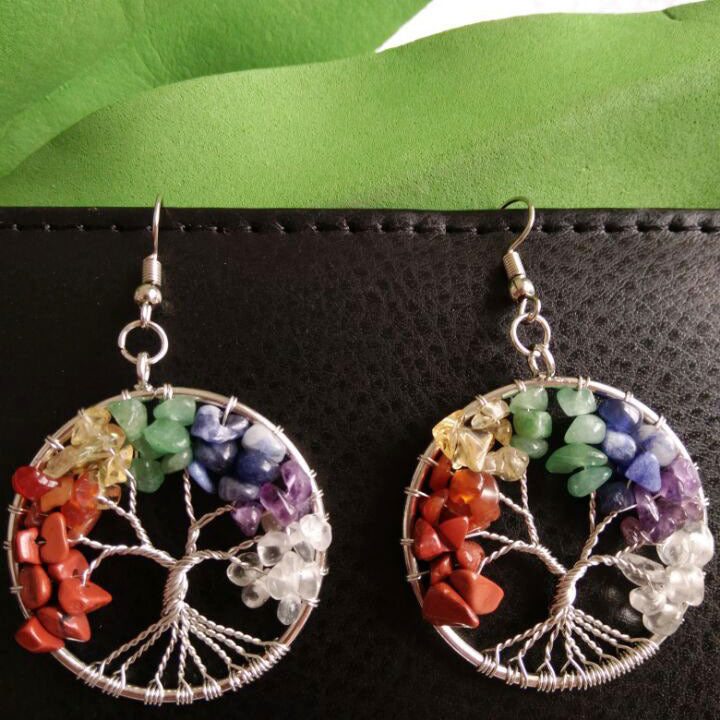 1 Pair Retro Color Block Alloy Natural Stone Plating Women's Drop Earrings