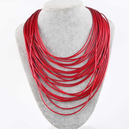 Fashion Solid Color Leather Rope Wholesale Necklace