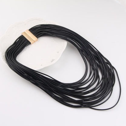 Fashion Solid Color Leather Rope Wholesale Necklace