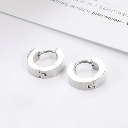 1 Piece Casual Solid Color Plating Titanium Steel Earrings