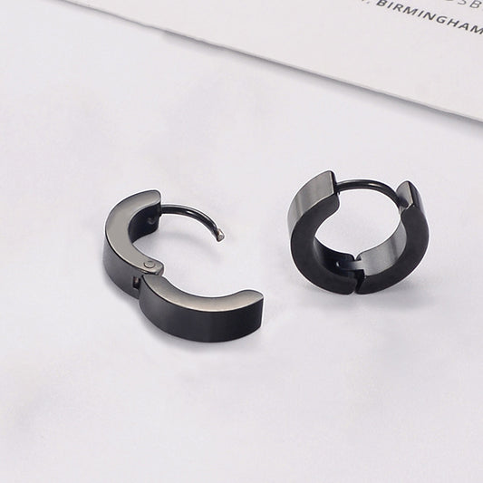 1 Piece Casual Solid Color Plating Titanium Steel Earrings