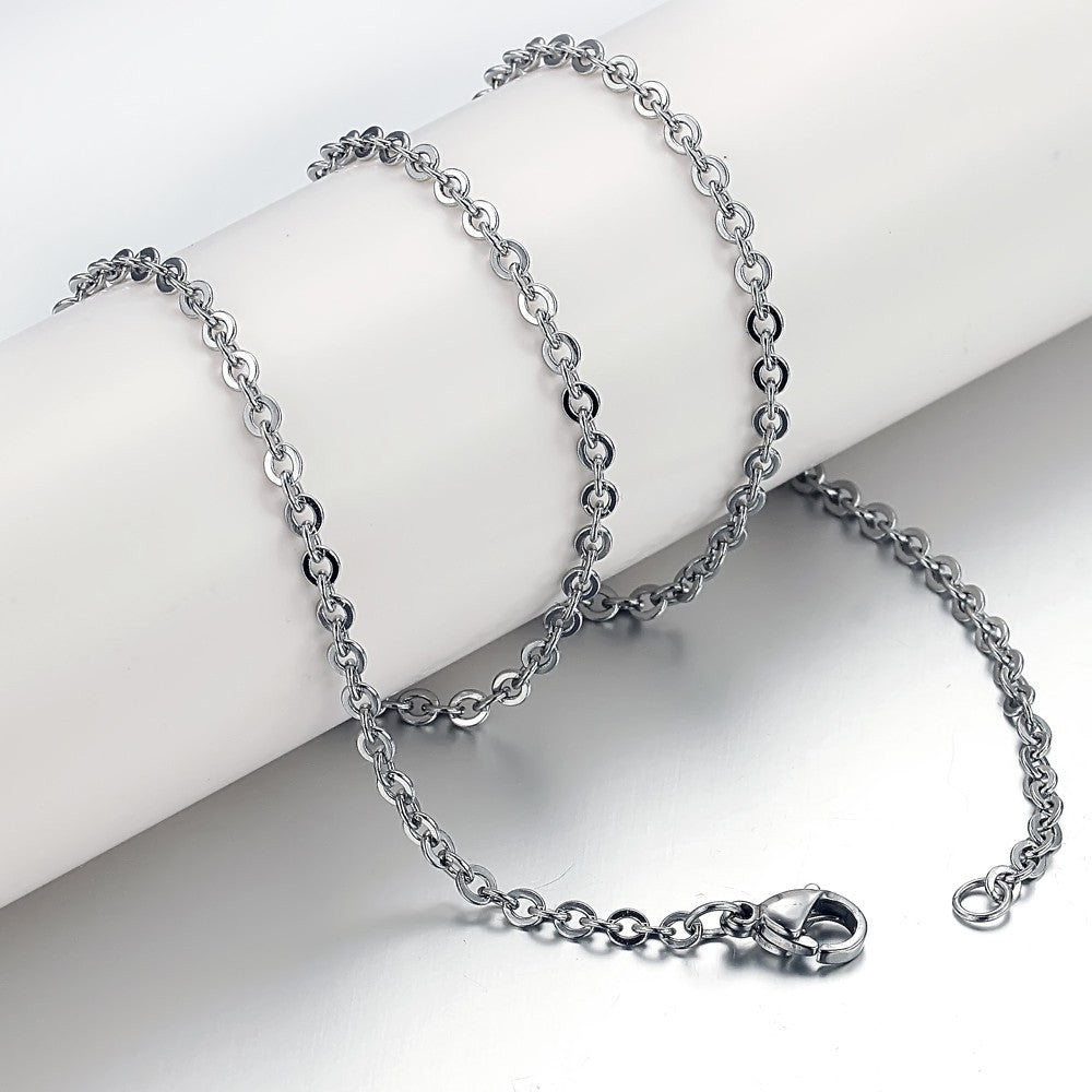 New Titanium Steel Chain Single O Word Necklace