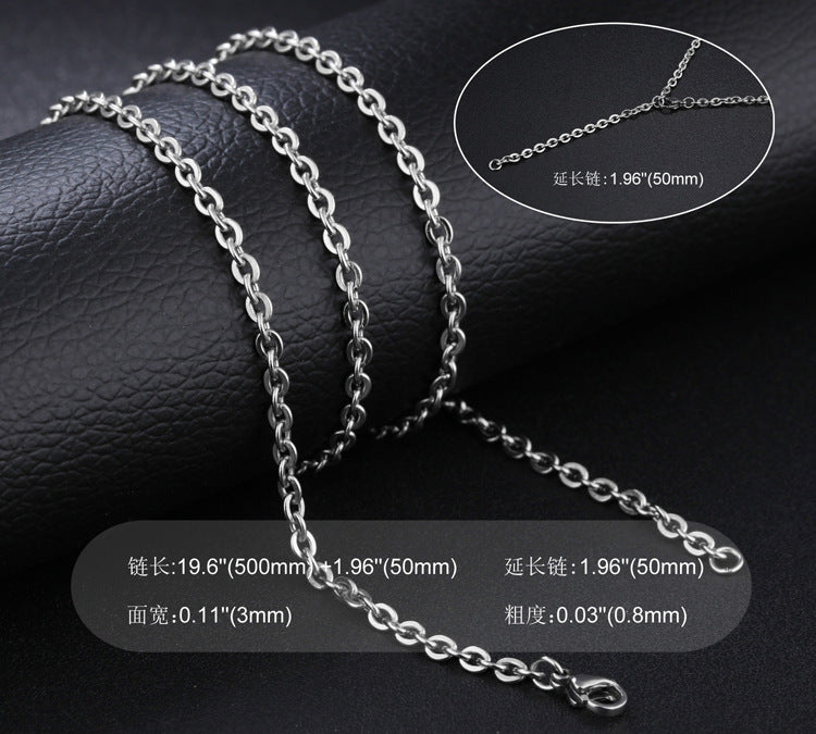 New Titanium Steel Chain Single O Word Necklace