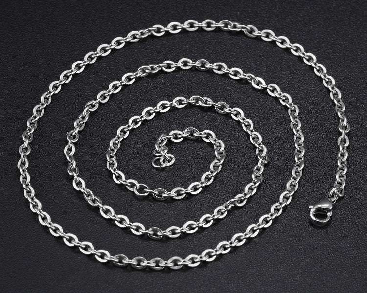 New Titanium Steel Chain Single O Word Necklace