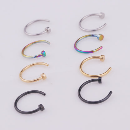 Fashion Geometric Stainless Steel Plating Nose Studs