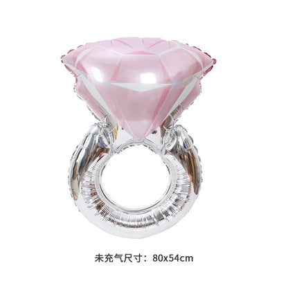 Diamond Ring Contrast Color Wedding Festival Decoration Aluminum Film Balloon