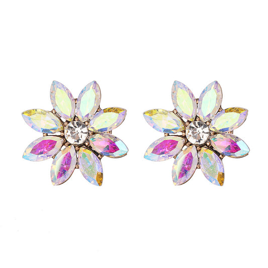 Wholesale Jewelry Diamond-studded Flower-shaped Earrings Gooddiy