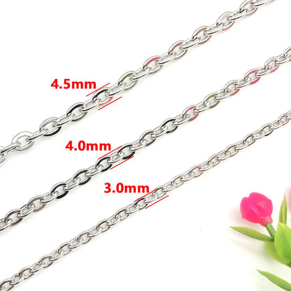 5 M Per Pack 0.4*1.65mm 0.5*2mm 0.6*2.5mm 304 Stainless Steel Solid Color Chain