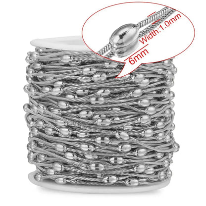 5 M Per Pack 1.3MM 1mm 304 Stainless Steel Jewelry Accessories