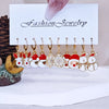 5 Pairs Cute Classic Style Christmas Tree Santa Claus Christmas Socks Alloy Drop Earrings