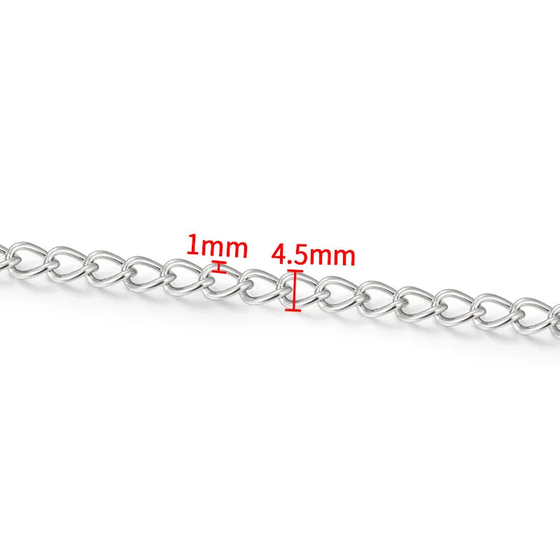 5 PCS/Package 0.5x2.5mm 0.6X3X4mm 1m 304 Stainless Steel Jewelry Accessories