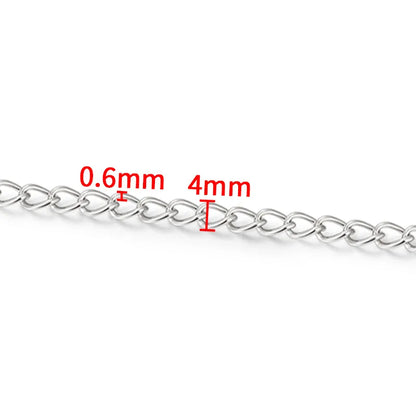 5 PCS/Package 0.5x2.5mm 0.6X3X4mm 1m 304 Stainless Steel Jewelry Accessories